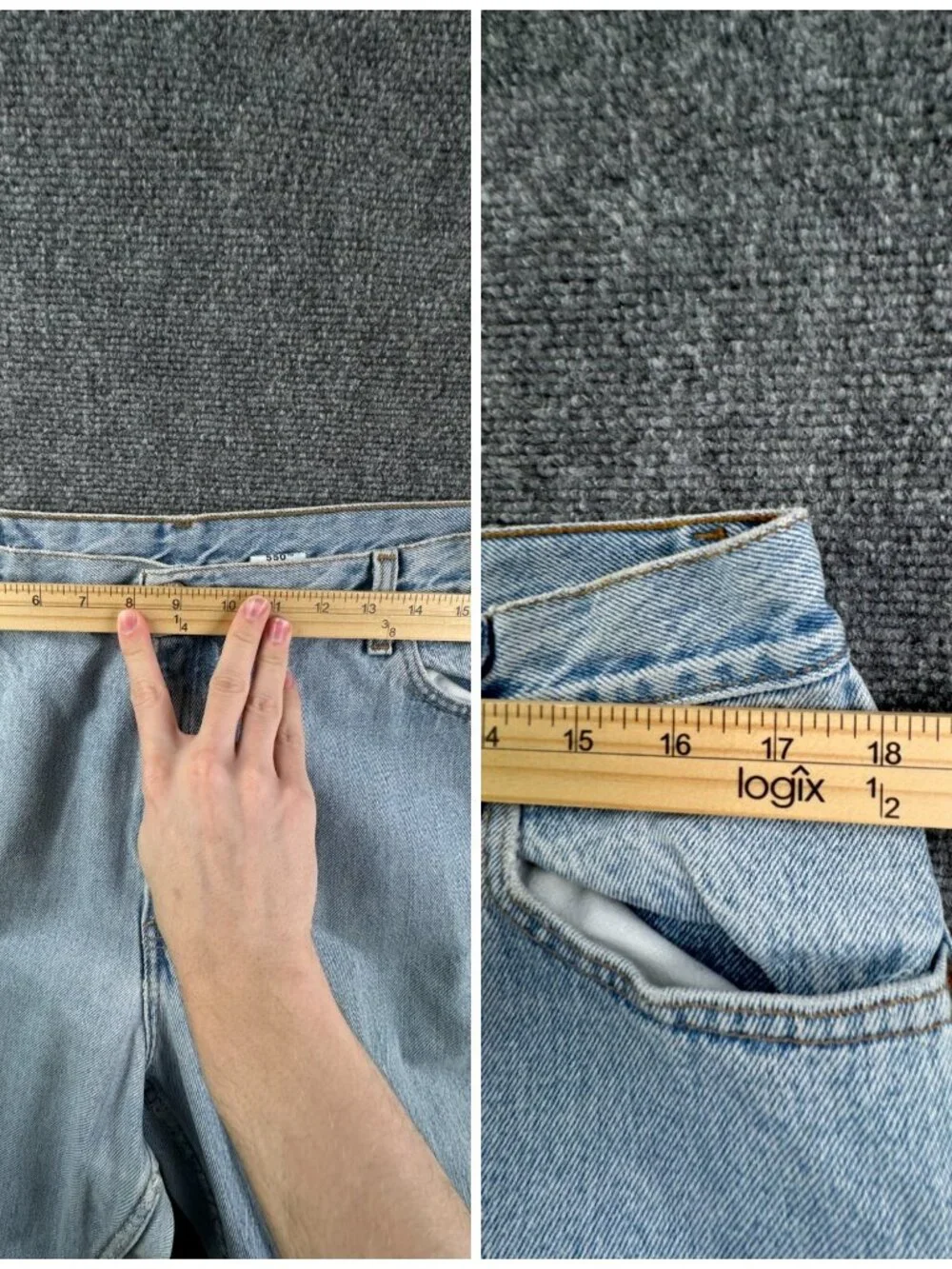 VTG 1999 Levis 550 Sz 18 (36x31.5) Reg L Relaxed Fit Light Wash Denim Jeans *